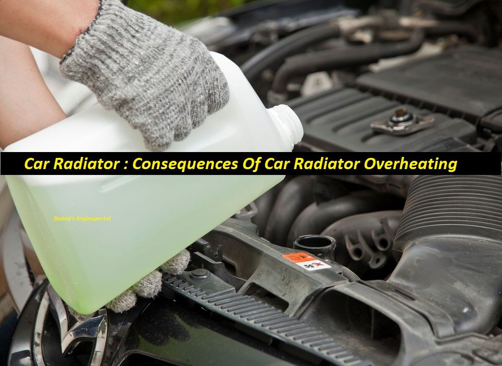 Pouring Engine Coolant in Car Radiator